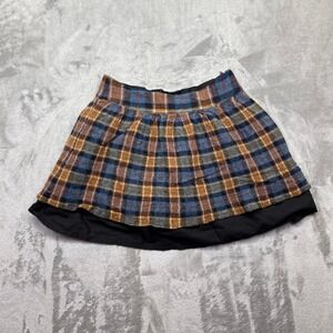 Cyrillus‎ Kids Paris Plaid Pleated Flannel Skirt Black Lined Size 12 Fits 23"